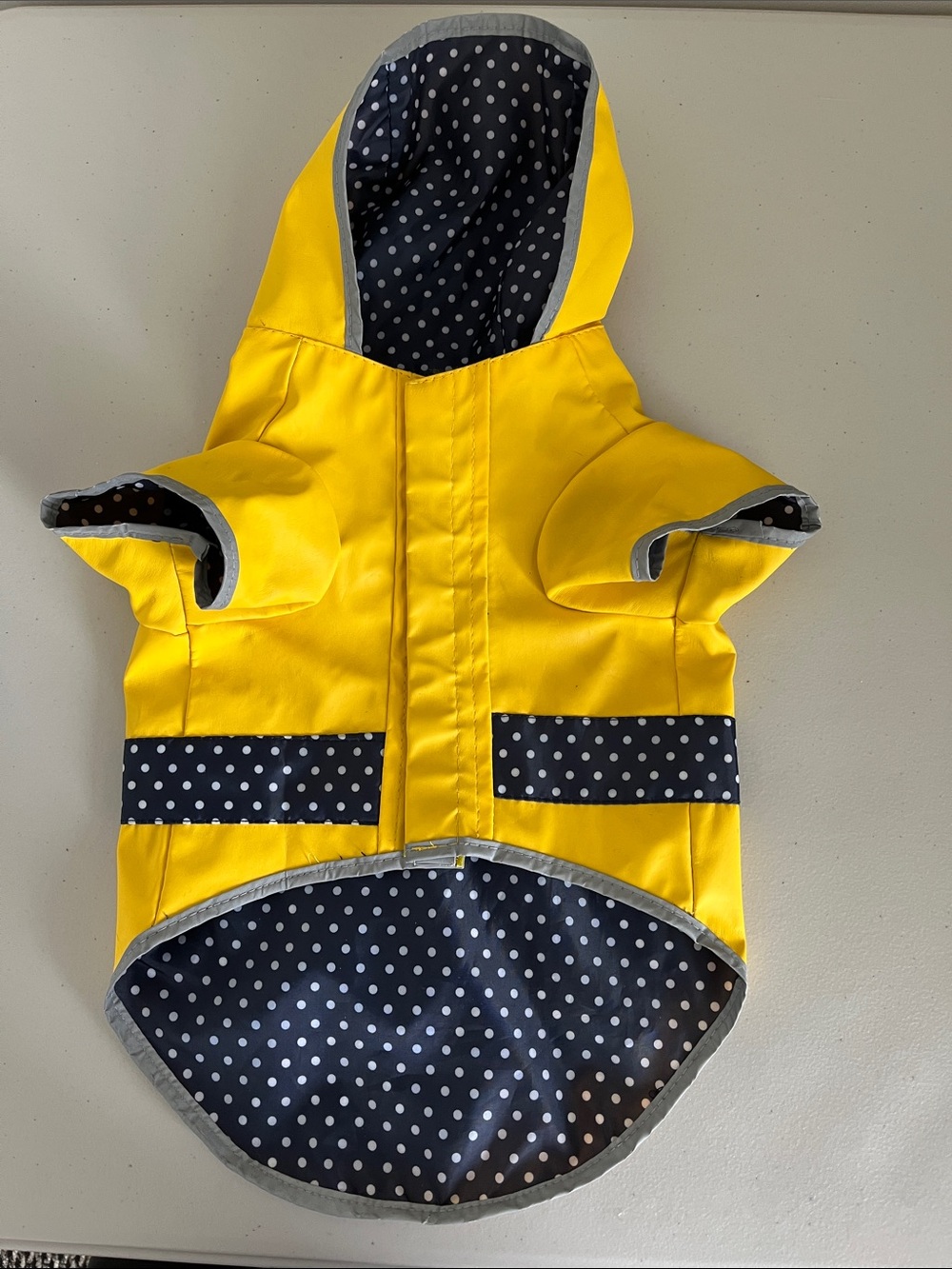 Yellow Polka Dot Dog Raincoat